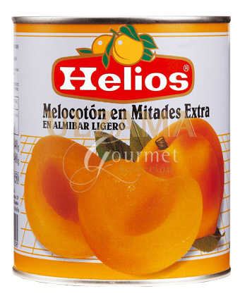 MELOCOTON EN ALMIBAR LATA 1 Kg. HELIOS
